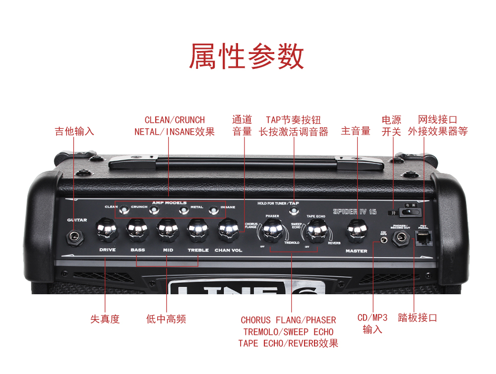 line6 spider iv15 蜘蛛四代电吉他音箱